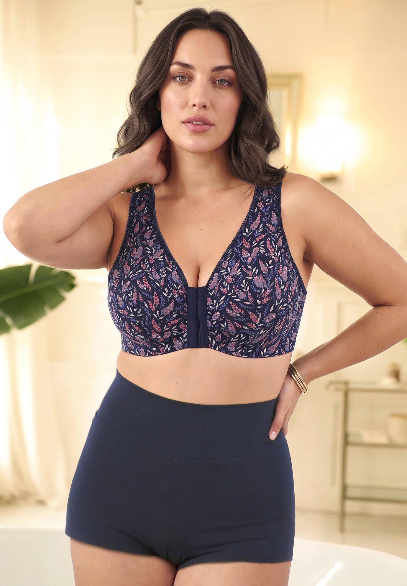 Leading Lady&reg; Meryl Cotton Front-Close Wireless Bra image number 0