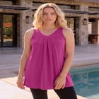 Plus Size Ultimate Pleated Tunic Tank image number null
