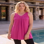 Plus Size Ultimate Pleated Tunic Tank image number null