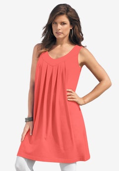 Plus Size Ultimate Pleated Tunic Tank