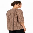 Plus Size Juliet Lace Trim Button-Down Shirt image number null