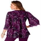 Plus Size Juliet Lace Trim Button-Down Shirt image number null