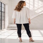 Plus Size Juliet Lace Trim Button-Down Shirt image number null