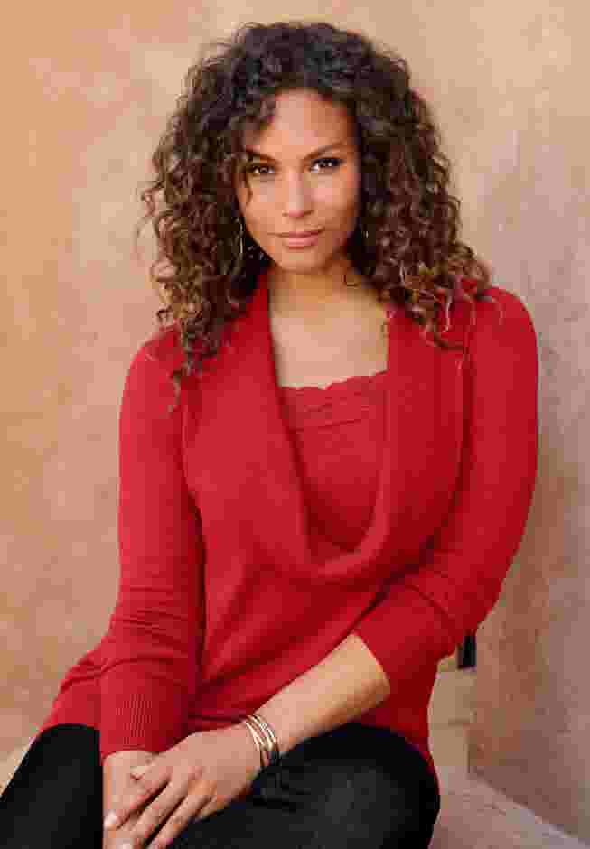 Plus Size Lightweight Cowl Neck Sweater with Lace Trim image number 0