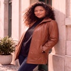 Plus Size A-Line Leather Jacket image number 1