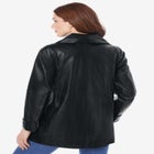Plus Size A-Line Leather Jacket image number null