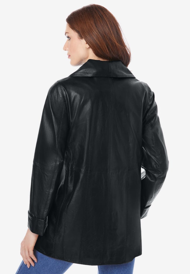 Plus Size A-Line Leather Jacket image number 2