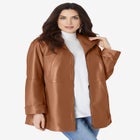 Plus Size A-Line Leather Jacket image number null