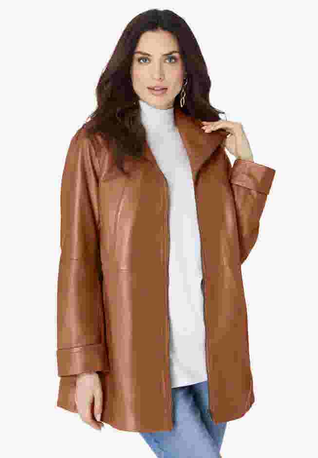 A Line Leather Jacket image number 0