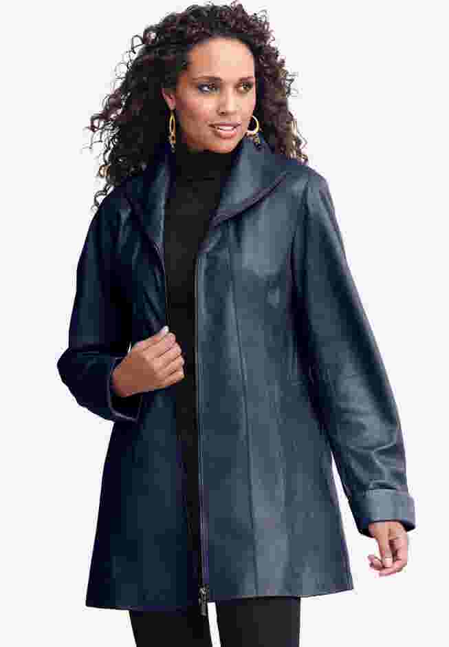 A Line Leather Jacket image number 0