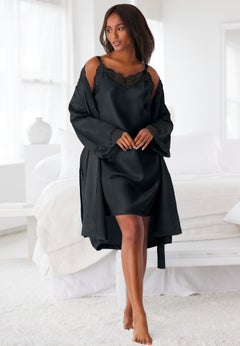 The Luxe Satin Short Peignoir Set