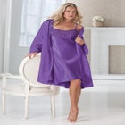 The Luxe Satin Short Peignoir Set image number null