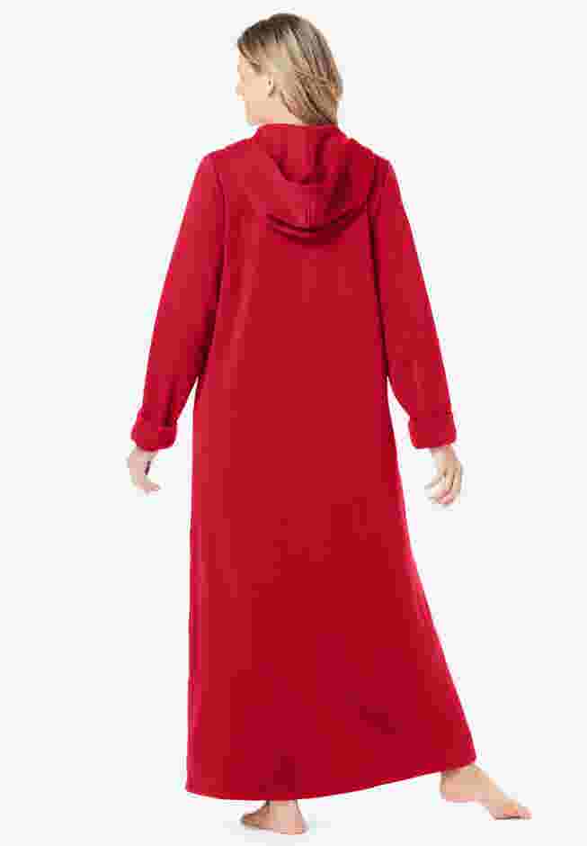 Long Hooded Fleece Sweatshirt Robe image number 1