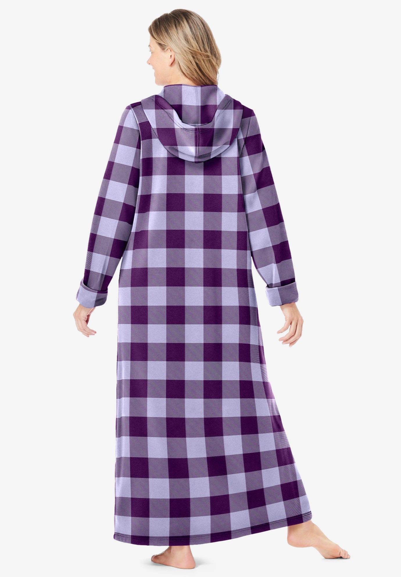 Long Hooded Fleece Sweatshirt Robe image number 1