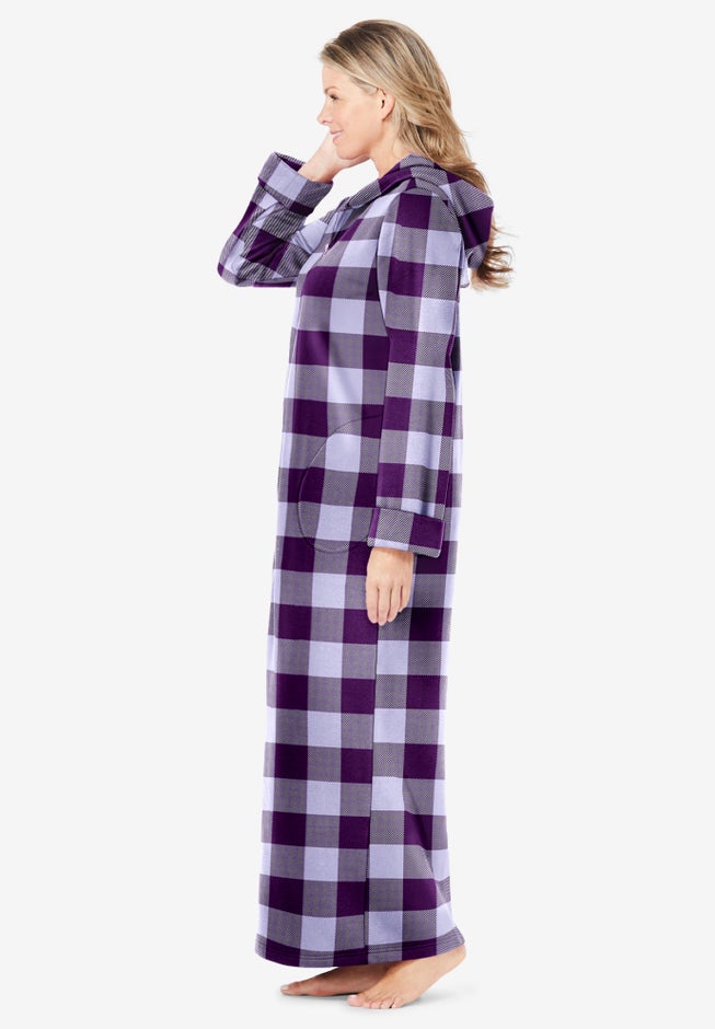 Long Hooded Fleece Sweatshirt Robe image number 2