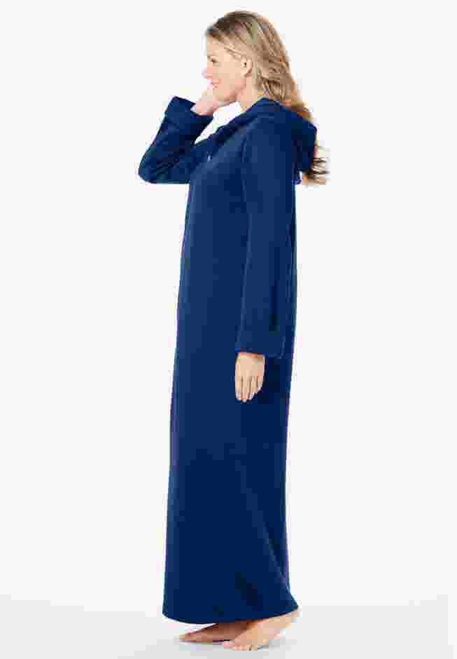 Long Hooded Fleece Sweatshirt Robe image number 2
