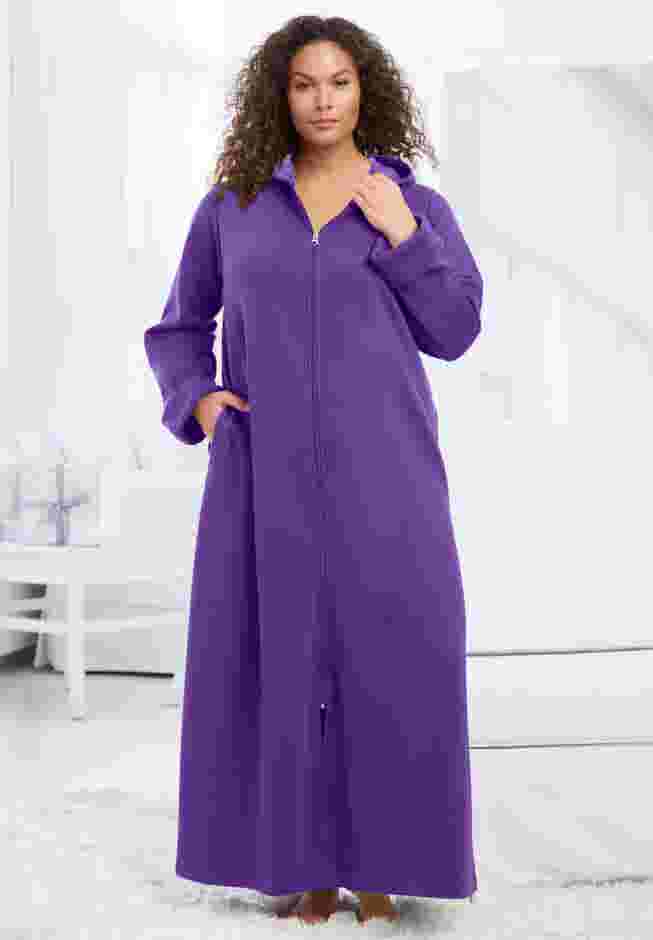 Long Hooded Fleece Sweatshirt Robe image number 0