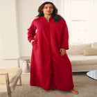 Long Hooded Fleece Sweatshirt Robe image number null