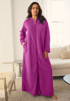 Long Hooded Fleece Sweatshirt Robe