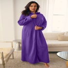 Long Hooded Fleece Sweatshirt Robe image number null