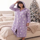 Long Hooded Fleece Sweatshirt Robe image number 0