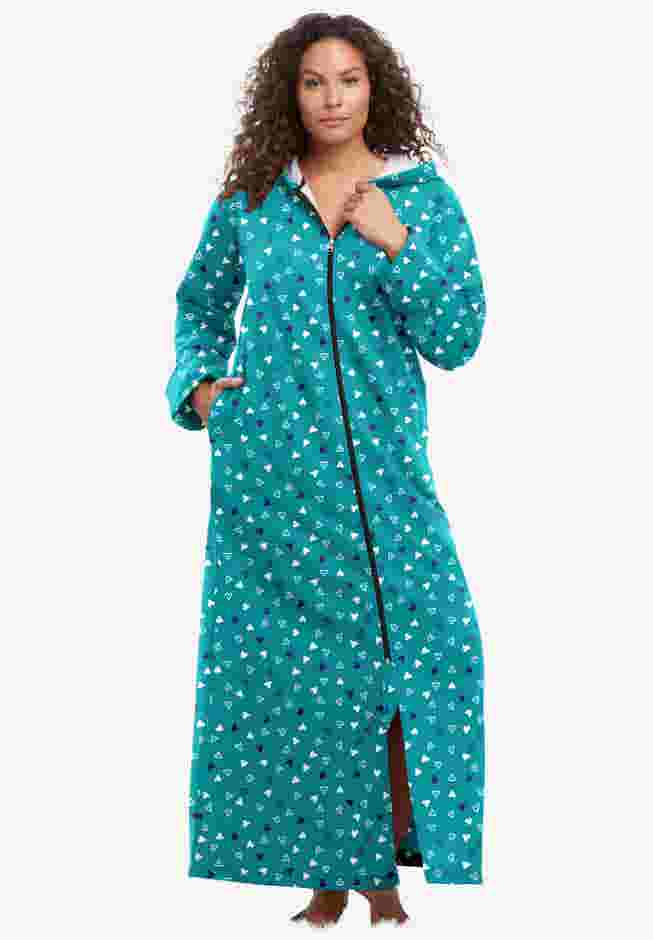 Long Hooded Fleece Sweatshirt Robe image number 0