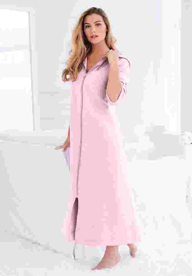 Long Hooded Fleece Sweatshirt Robe image number 0