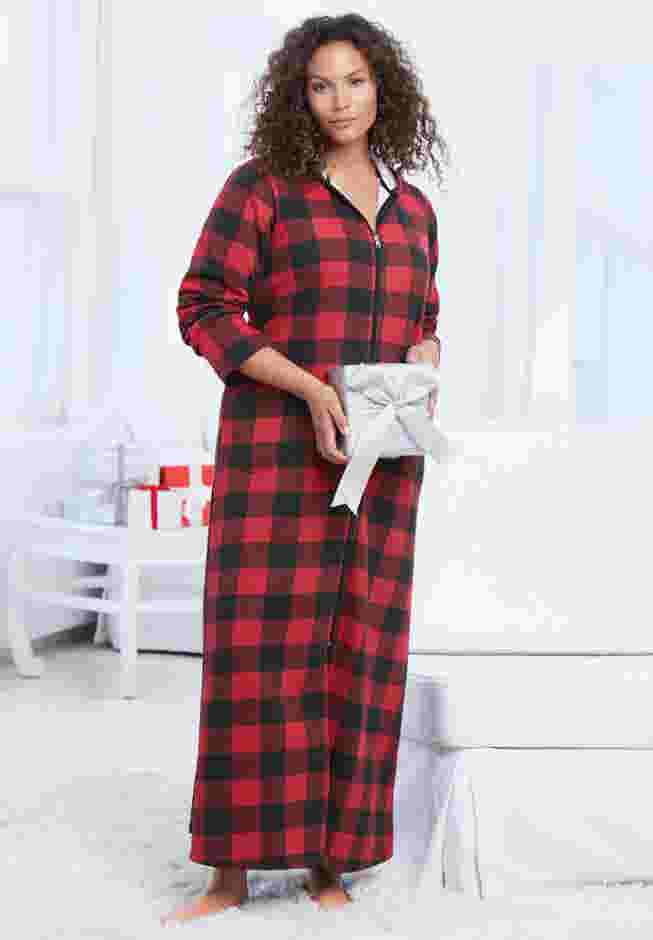 Long Hooded Fleece Sweatshirt Robe image number 0