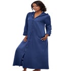 Long Hooded Fleece Sweatshirt Robe image number null