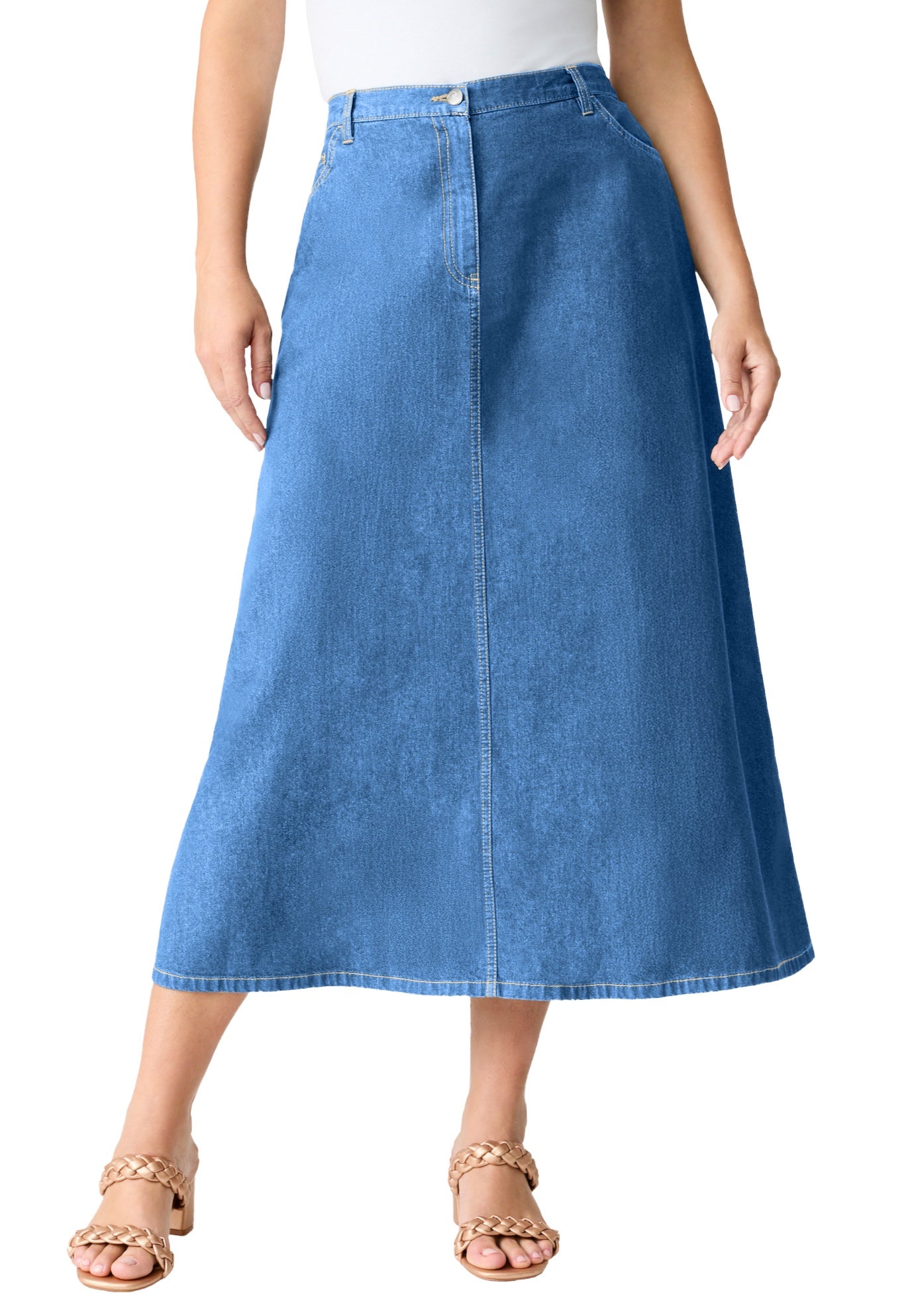 Plus Size Easy-Wear A-Line Skirt image number 0