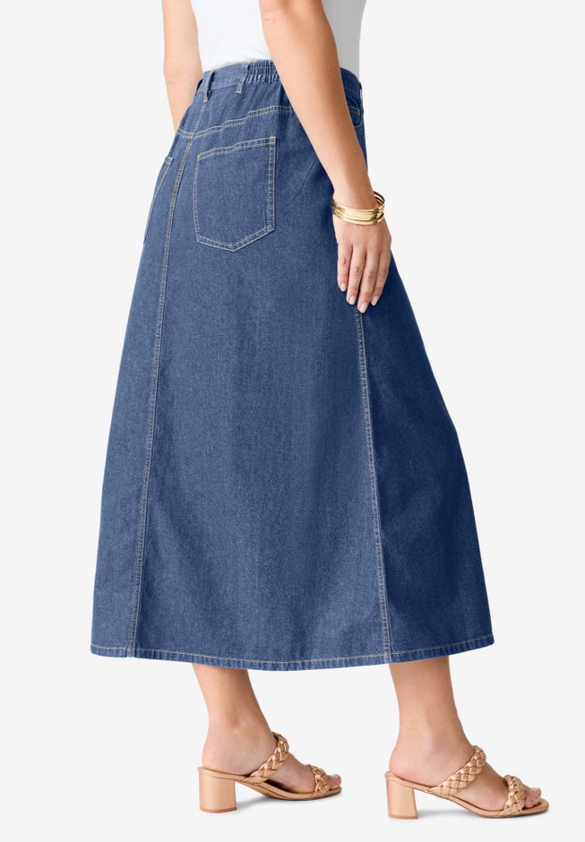 Plus Size Easy-Wear A-Line Skirt image number 2