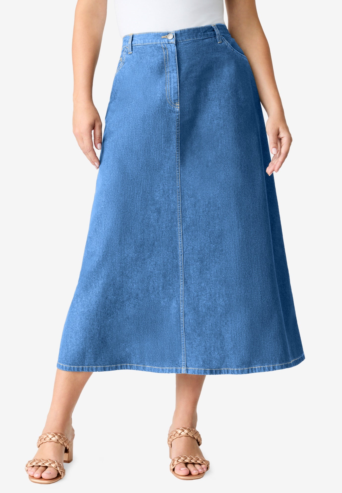 Plus Size Easy-Wear A-Line Skirt image number 0