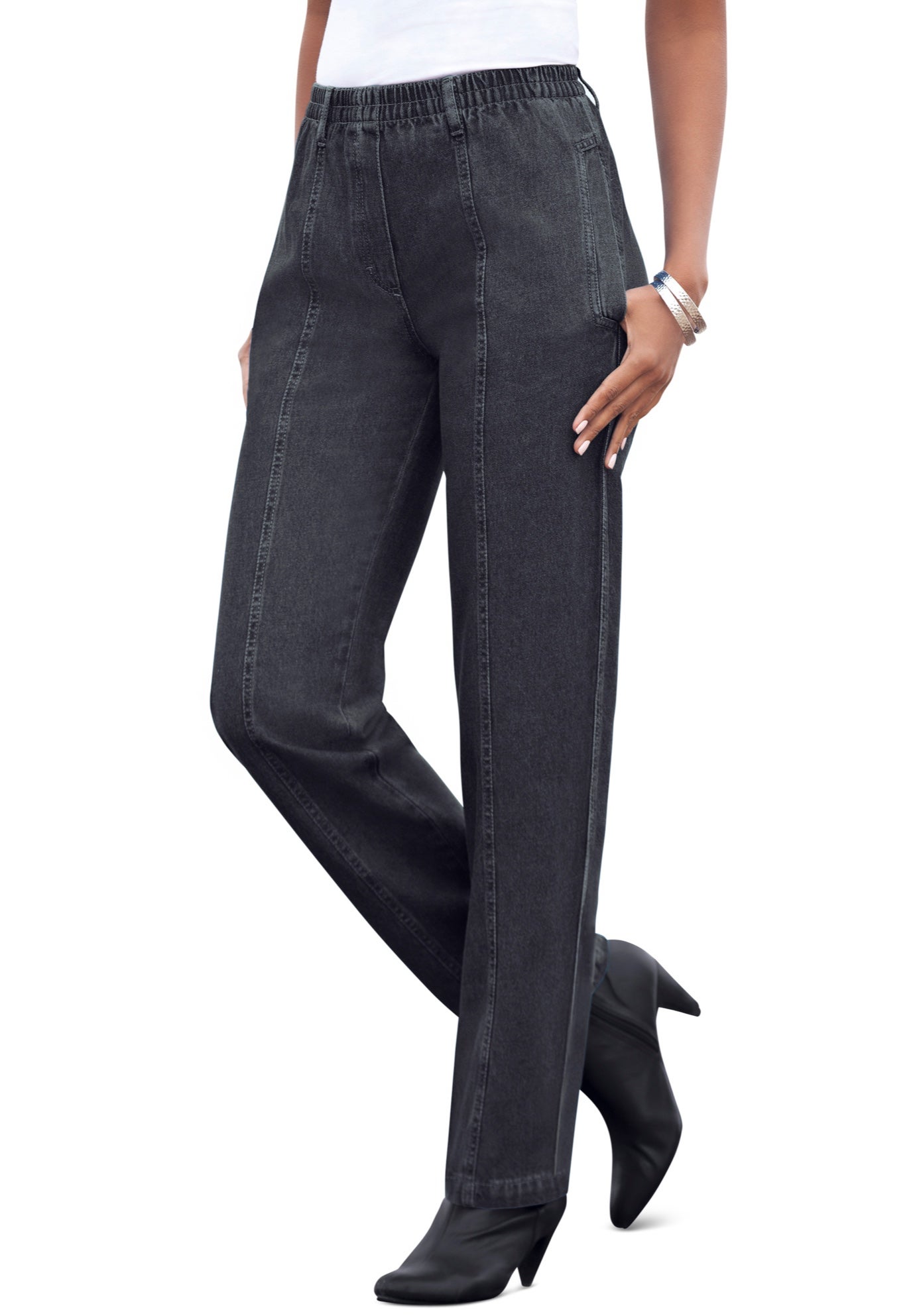 Plus Size Easy-Wear Straight Leg Jean image number 0
