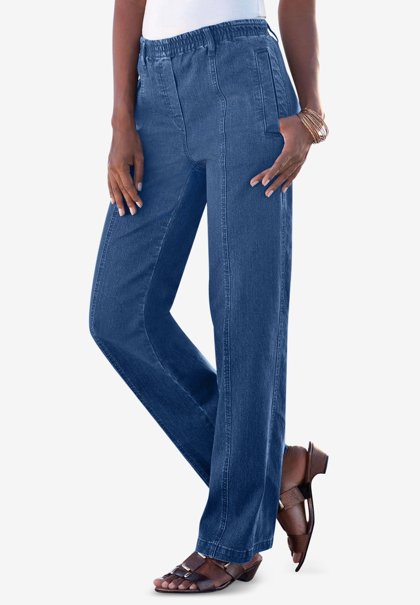 Plus Size Easy-Wear Straight Leg Jean image number 0