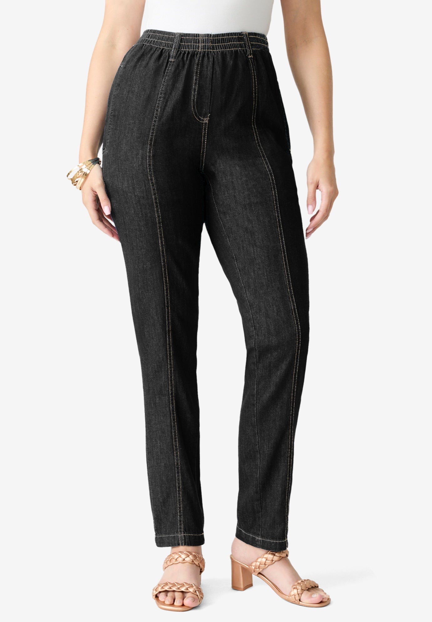 Plus Size Easy-Wear Straight Leg Jean image number 0