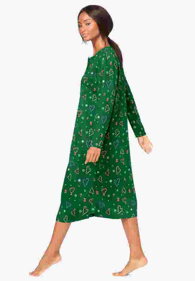 Long-Sleeve Henley Print Sleepshirt  image number 2