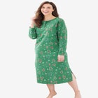 Long-Sleeve Henley Print Sleepshirt  image number null