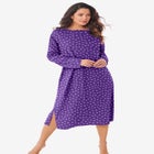 Long-Sleeve Henley Print Sleepshirt  image number null