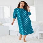 Long-Sleeve Henley Print Sleepshirt image number 0