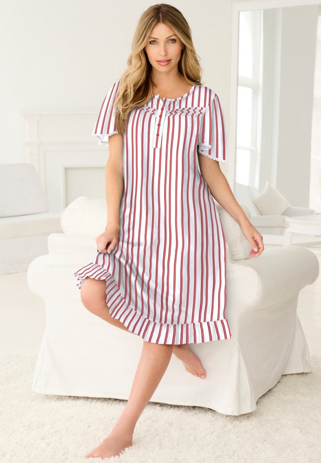 Short Floral Print Cotton Gown image number 3