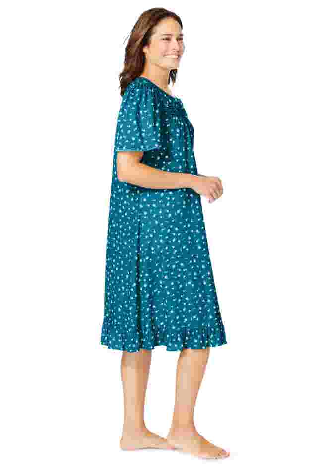 Short Floral Print Cotton Gown image number 2