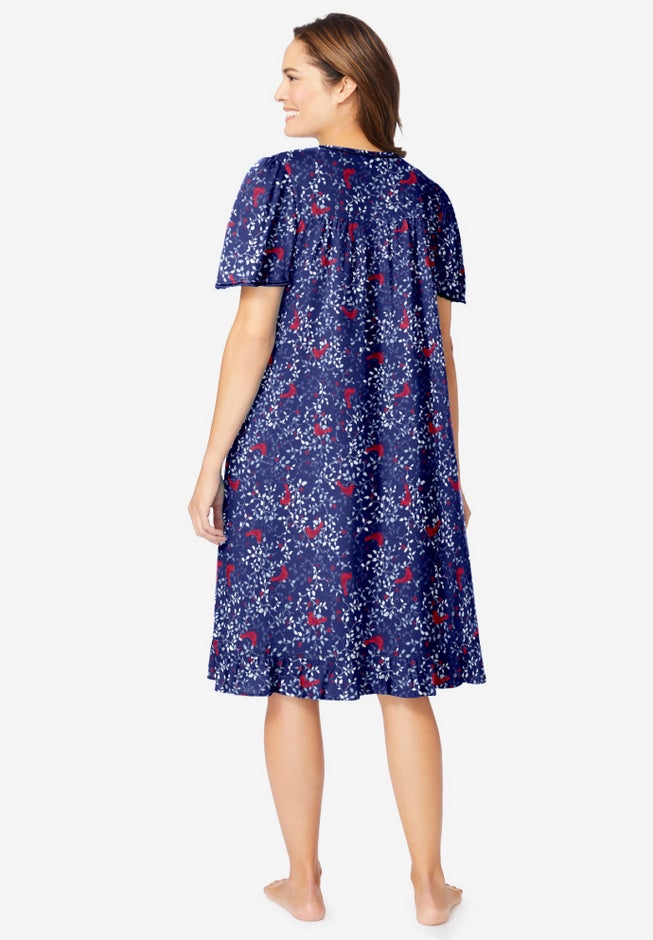Short Floral Print Cotton Gown image number 1