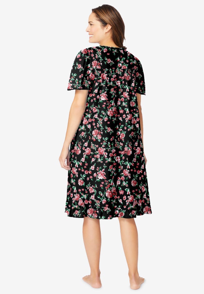 Short Floral Print Cotton Gown image number 1