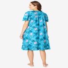 Short Floral Print Cotton Gown image number null