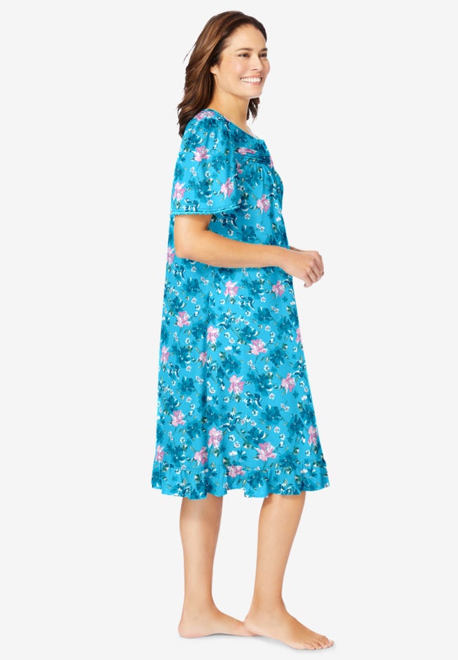 Short Floral Print Cotton Gown image number 2