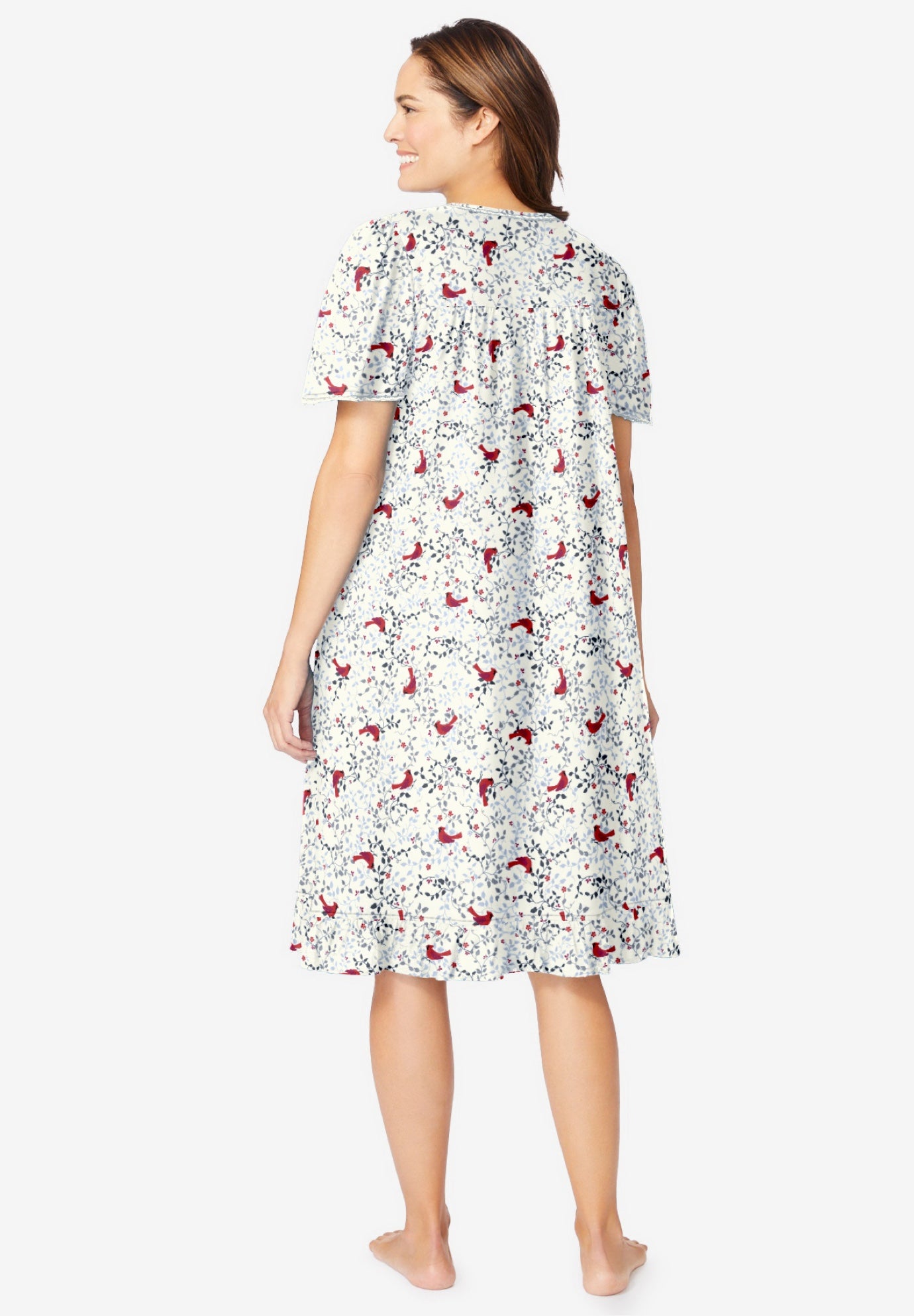 Short Floral Print Cotton Gown image number 1