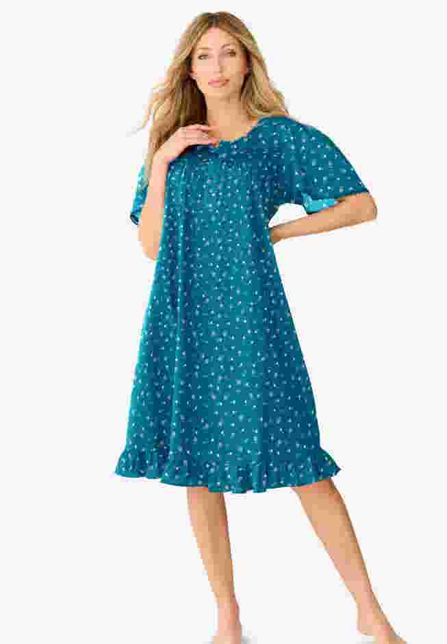 Short Floral Print Cotton Gown image number 0