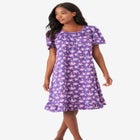 Short Floral Print Cotton Gown image number null