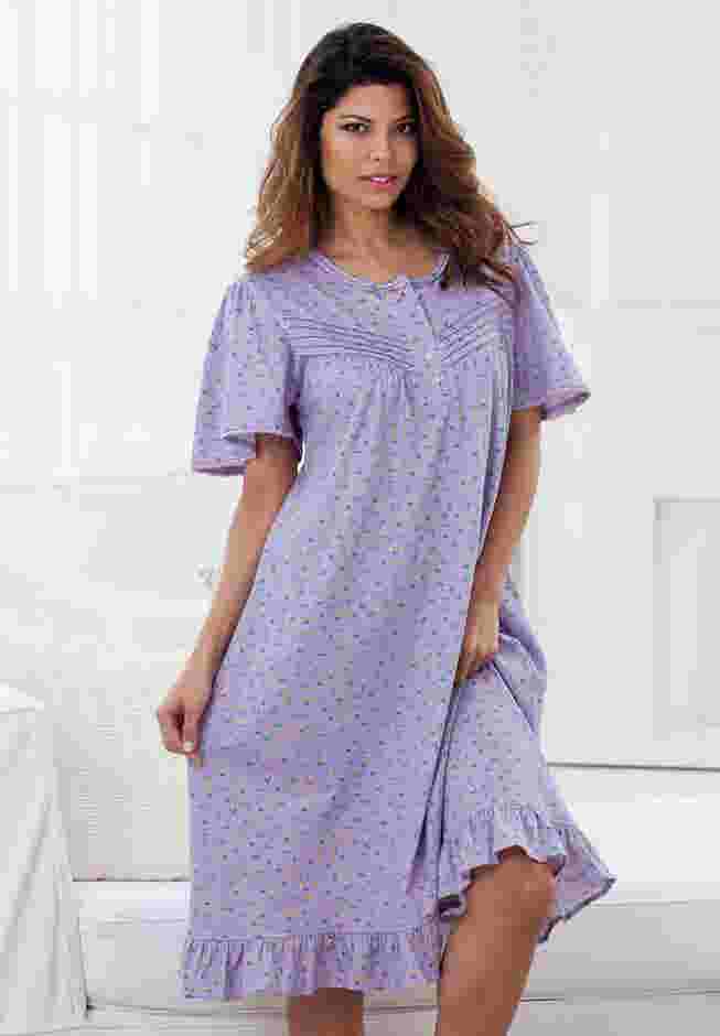 Short Floral Print Cotton Gown image number 3