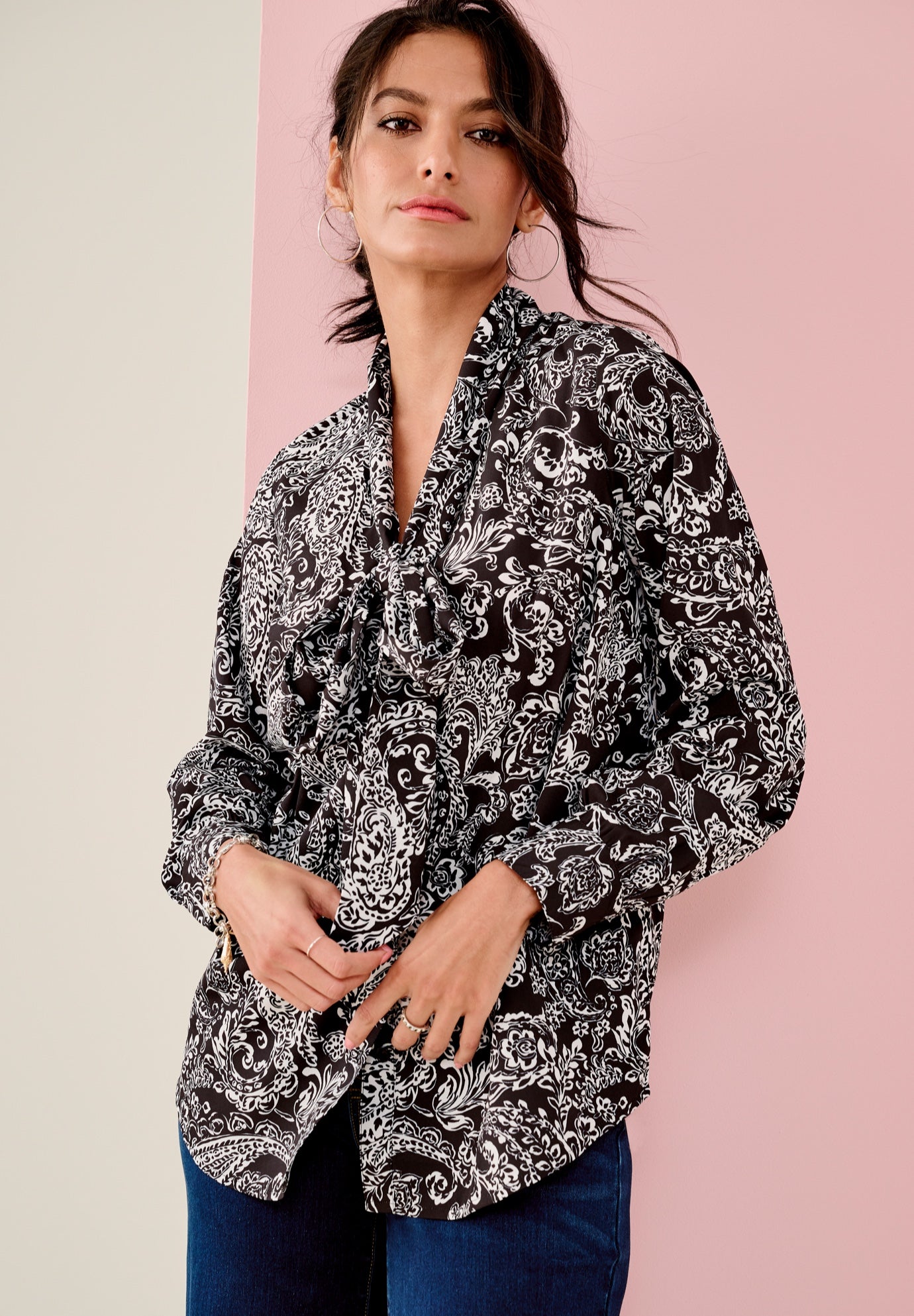 Long Sleeve Bow Blouse image number 0